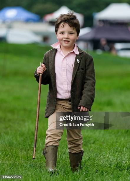 Jack King from Sutton Howgrave visits the 41st North Yorkshire County Show at Camp Hill Estate on June 16, 2019 in Bedale, England. The North...