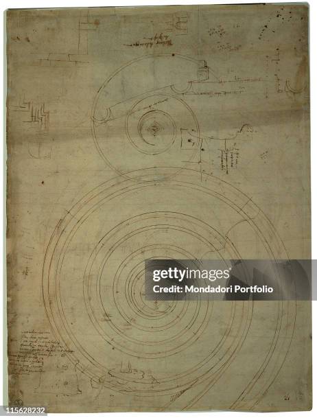 Inchiostro scuro - Parzialmente con riga e compasso e parzialmen. Italy, Tuscany, Florence, Uffizi Gallery, Drawings and Prints Cabinet. Whole...