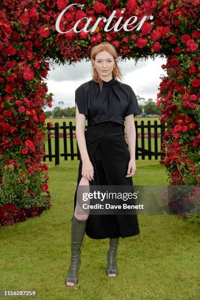 Eleanor Tomlinson attends Cartier Queen's Cup Polo 2019 on June 16, 2019 in Windsor, England.