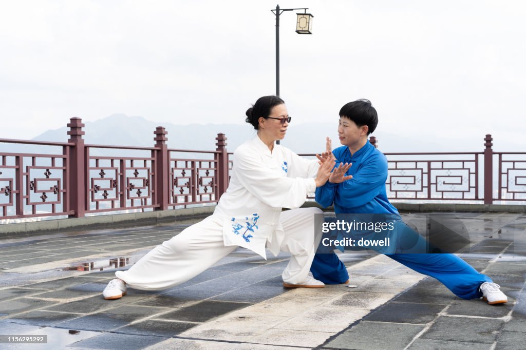 Asian women doing taiji