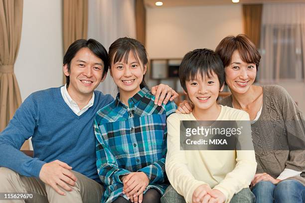 family portrait - japan 12 years girl stock pictures, royalty-free photos & images