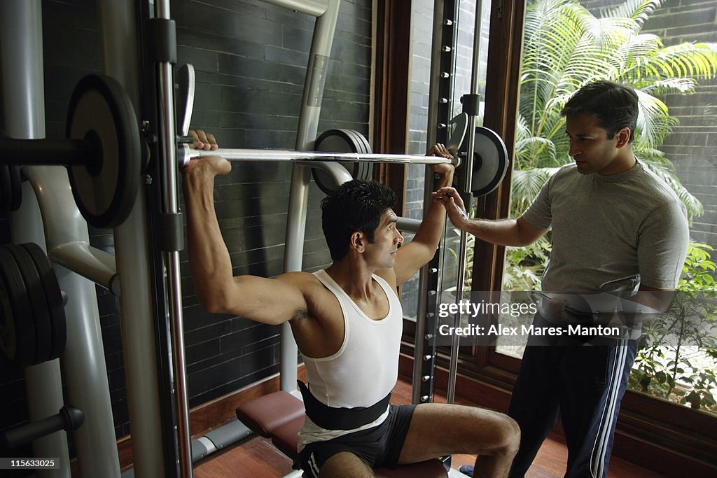 Two men working out