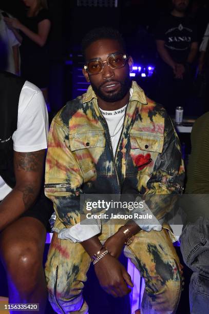 Tine Tempah attends the Palm Angels fashion show during the Milan Men's Fashion Week Spring/Summer 2020 on June 16, 2019 in Milan, Italy.