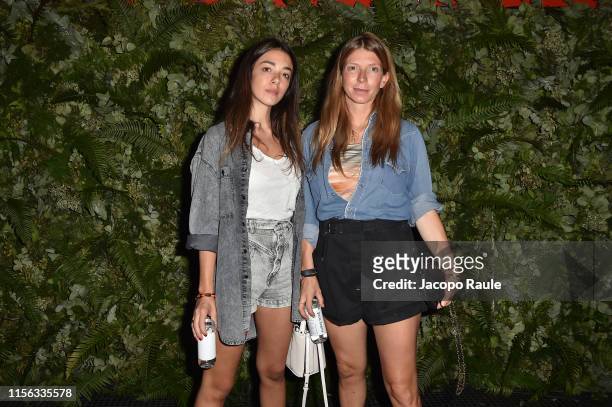 Valentina Scambia and Virginia Galateri di Genola attends the Palm Angels fashion show during the Milan Men's Fashion Week Spring/Summer 2020 on June...