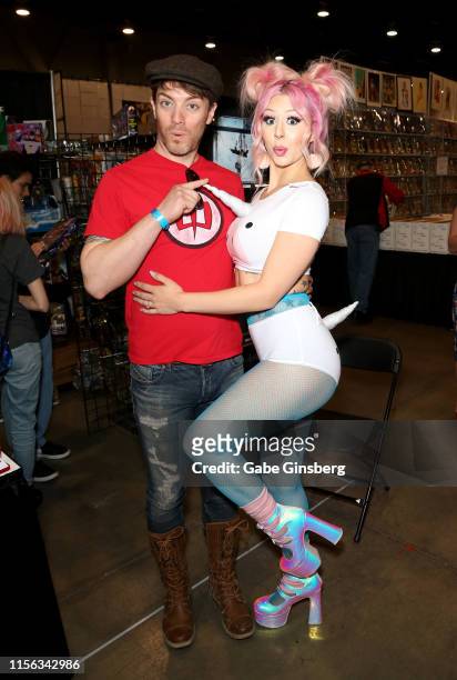 Television personality J.D. Scott and model Annalee Belle attend the Seventh Annual Amazing Las Vegas Comic Con at the Las Vegas Convention Center on...