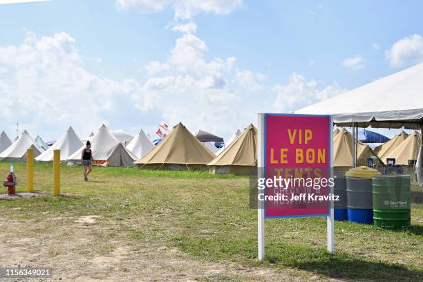 Tents are seen during the 2019 Bonnaroo Arts And Music Festival on June 16, 2019 in Manchester, Tennessee.