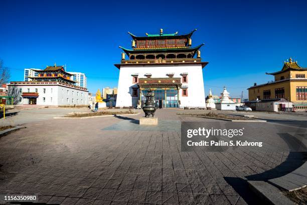 gandantegchinlen monastery, ulaanbaatar/ mongolia - monastery stock pictures, royalty-free photos & images