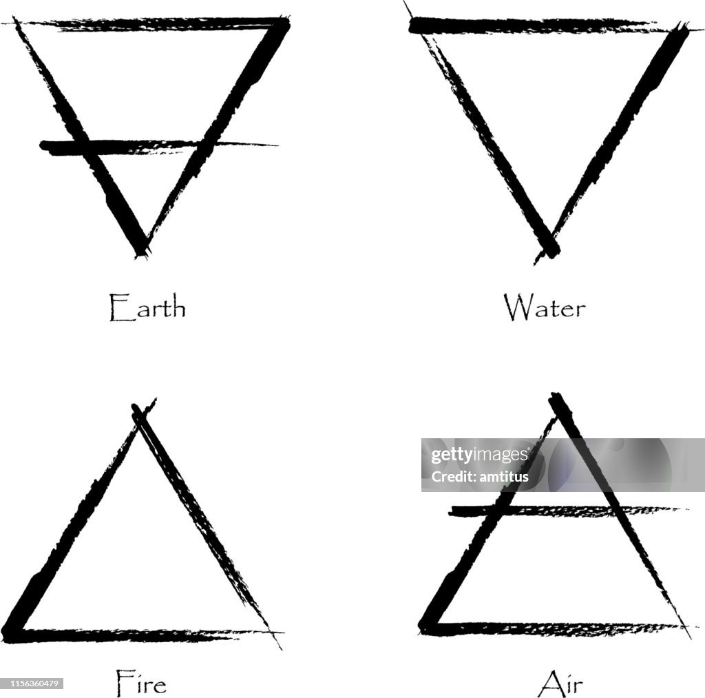 Black strokes four elements