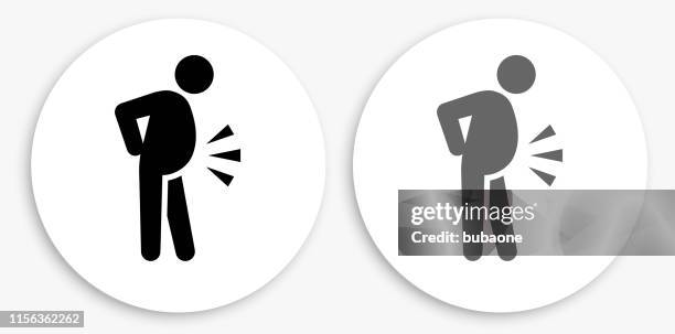 obesity black and white round icon - obesity icon stock illustrations