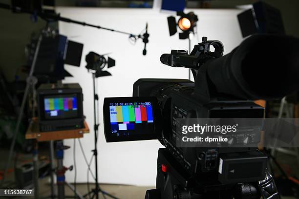 studio setup 4 with video camera - performance stock pictures, royalty-free photos & images
