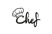 Creative Chef Hat Symbol Text Font Letter logo Vector Design Illustration