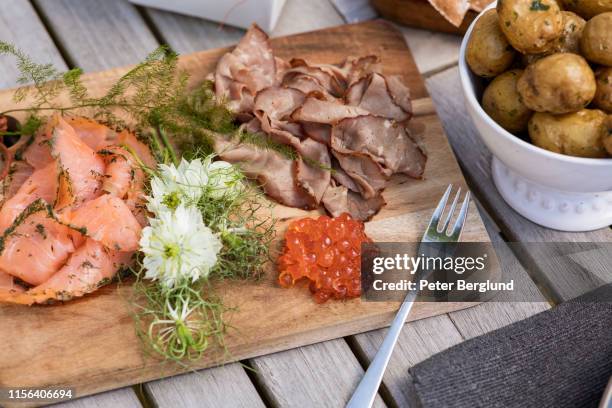 midsummer food - summer solstice stock pictures, royalty-free photos & images