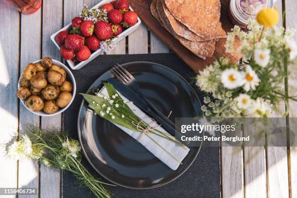 midsummer food - midsommar stock pictures, royalty-free photos & images