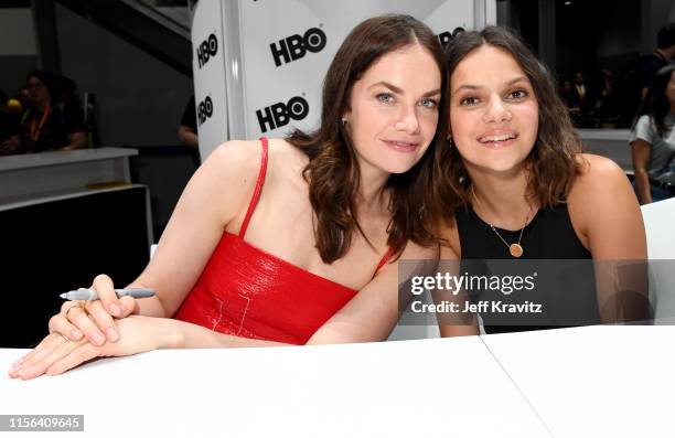 Ruth Wilson and Dafne Keen at "His Dark Materials" Comic Con Autograph Signing 2019 at the 50th San Diego Comic Con International Convention at the...