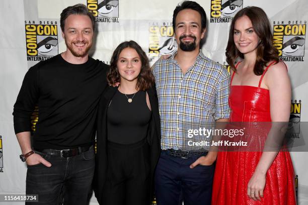 James McAvoy, Dafne Keen, Lin-Manuel Miranda and Ruth Wilson at "His Dark Materials" Comic Con Autograph Signing 2019 at the 50th San Diego Comic Con...