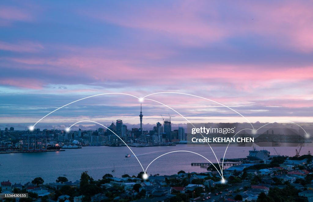City Network with big data 5G in Auckland New Zealand