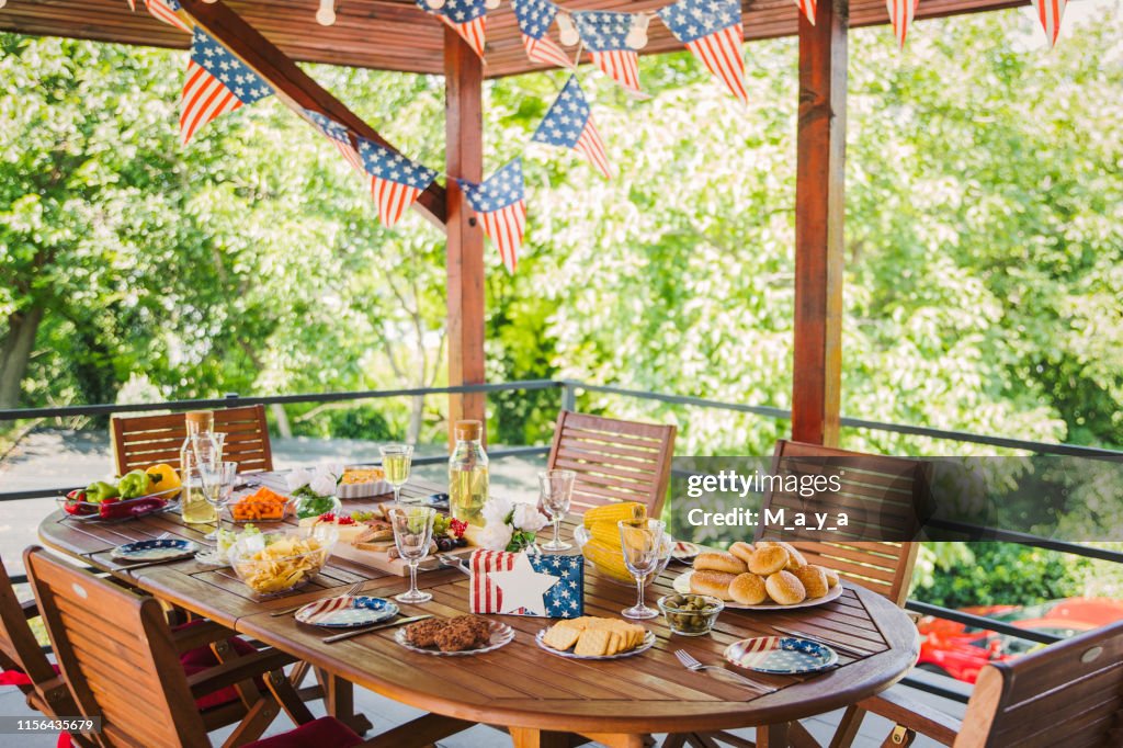 Decorated table for celebrating