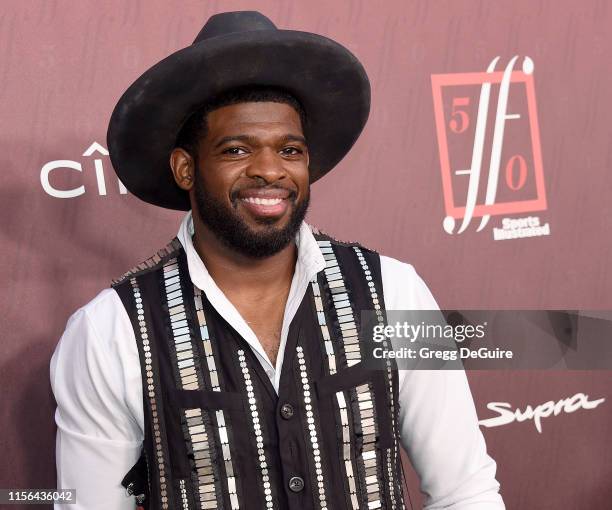 Subban arrives at the Sports Illustrated Fashionable 50 at The Sunset Room on July 18, 2019 in Los Angeles, California.