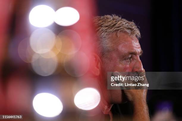 Manager of Newcastle United F.C. Steve Bruce attends pre-match press conference of Premier League Asia Trophy on July 19, 2019 in Shanghai, China.