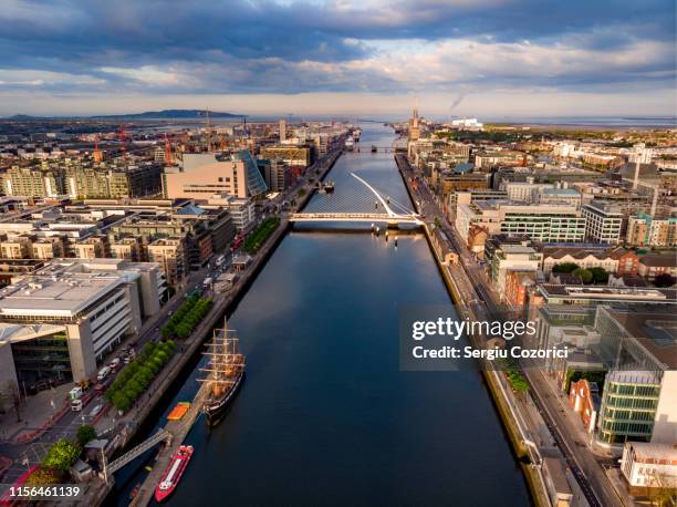 dublin city view - dublin city skyline stockfoto's en -beelden