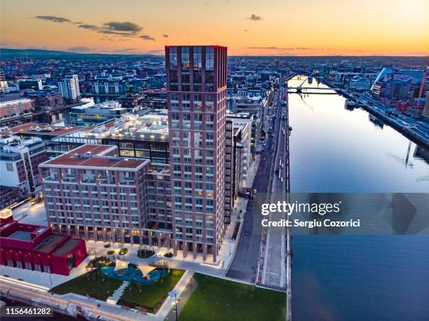 aerial over dublin - dublin skyline ストックフォトと画像