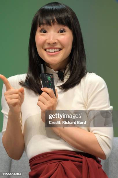 Founder of KonMari Media, Inc. Marie Kondo speaks on stage during the BlueCurrent session at the Cannes Lions 2019 : Day One on June 17, 2019 in...