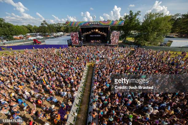 General view of the atmosphere during Walk the Moon's performance at the Bonnaroo Music & Arts Festival on June 16, 2019 in Manchester, Tennessee.