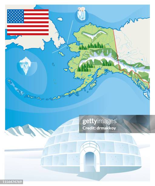 alaska - nunivak island stock illustrations