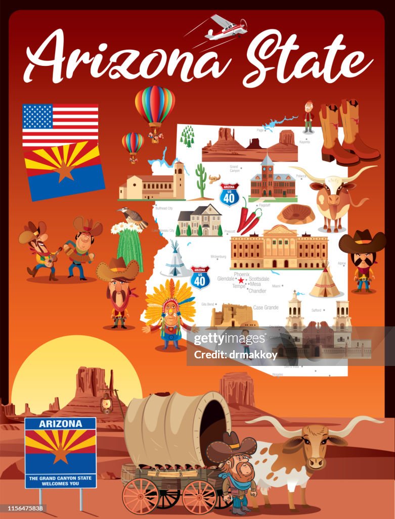 Cartoon map of Arizona State
