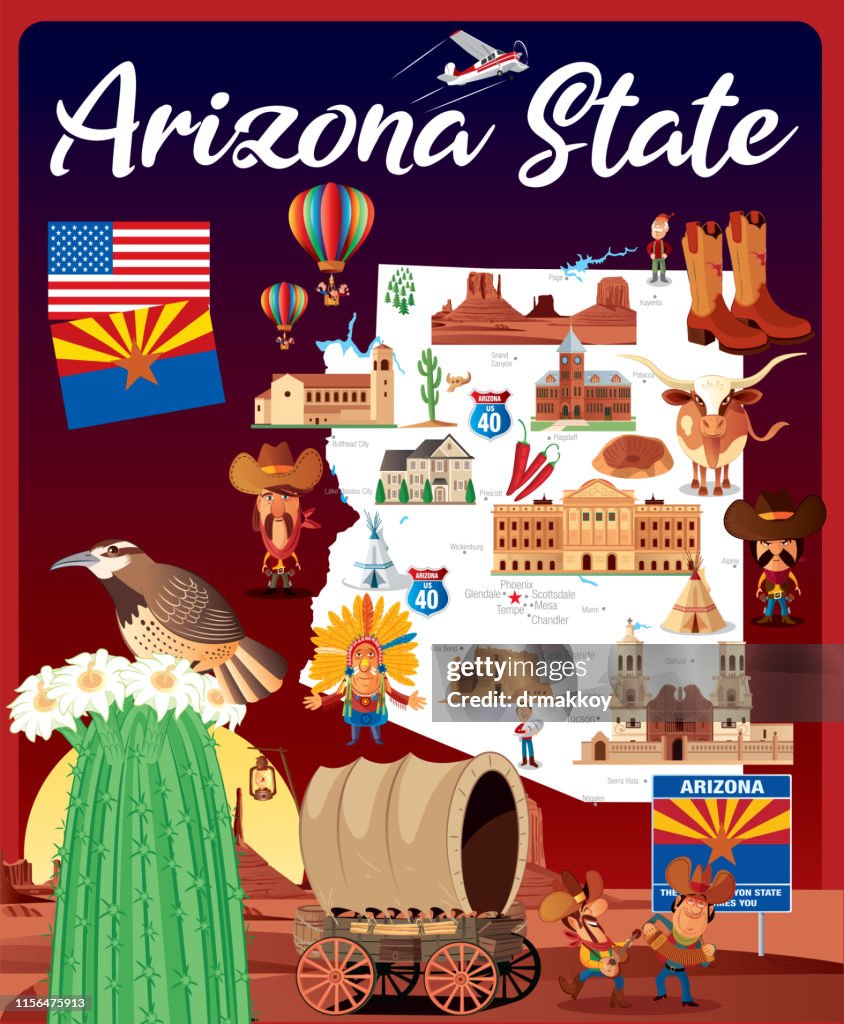 Cartoon map of Arizona State