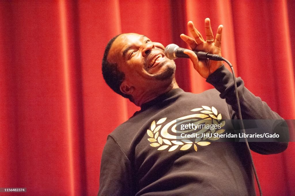 David Alan Grier Rapper Low-angle close-up of actor and comedian David Alan Grier, making a ...