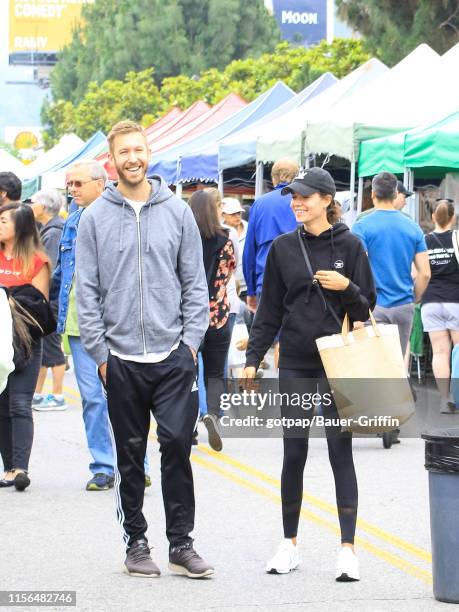 Calvin Harris and Aarika Wolf are seen on June 16, 2019 in Los Angeles, California.