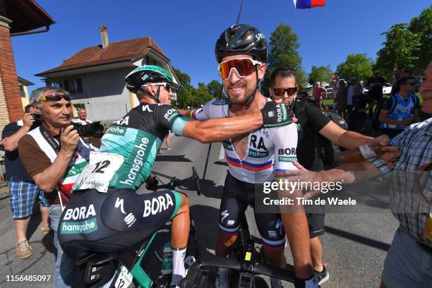 Arrival / Maciej Bodnar of Poland and Team Bora-Hansgrohe / Peter Sagan of Slovakia and Team Bora-Hansgrohe / Celebration / during the 83rd Tour of...
