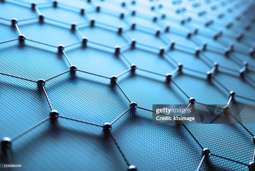 Abstrakte sechseckige Atomverbindung Wissenschaftstechnologie