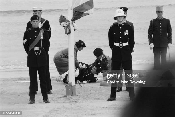 Paratroopers commemorate the 40th anniversary of the D-Day, Normandy, France, 6th June 1984.