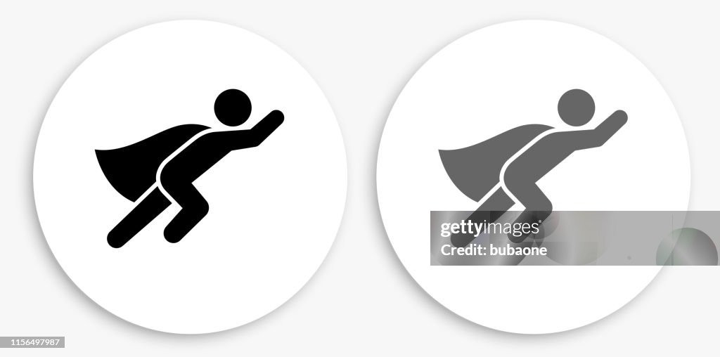 Superhero Black and White Round Icon