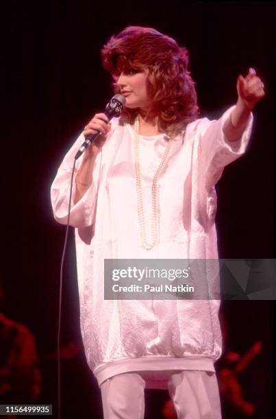 American Country vocalist Sylvia , as she performs onstage at the Holiday Star Theatre, Merillville, Indiana, November 3, 1985.