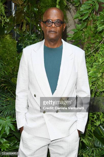 Samuel L. Jackson attends the Giorgio Armani fashion show during the Milan Men's Fashion Week Spring/Summer 2020 on June 17, 2019 in Milan, Italy.
