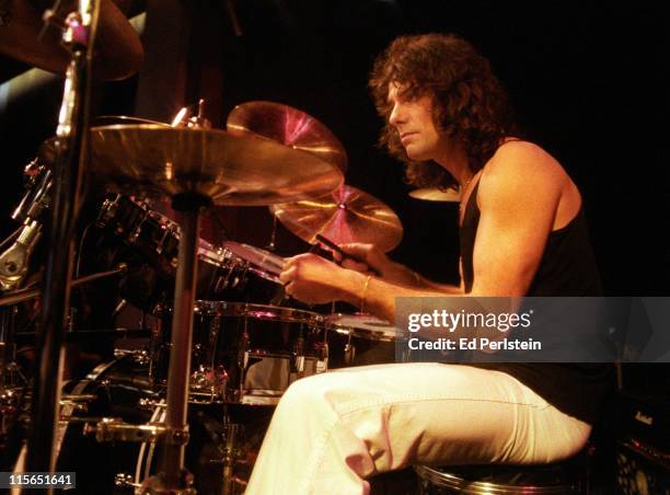 Ainsley Dunbar performs with Journey at a TV show taping at the Japan Center Theater in San Francisco