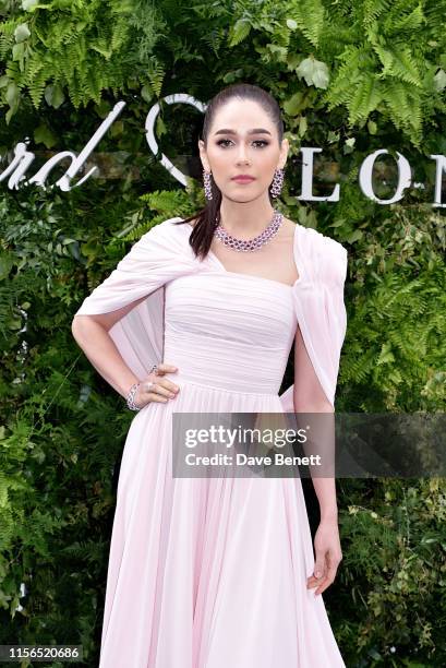 Araya Hargate attends the Chopard Bond Street Boutique reopening on June 17, 2019 in London, England.