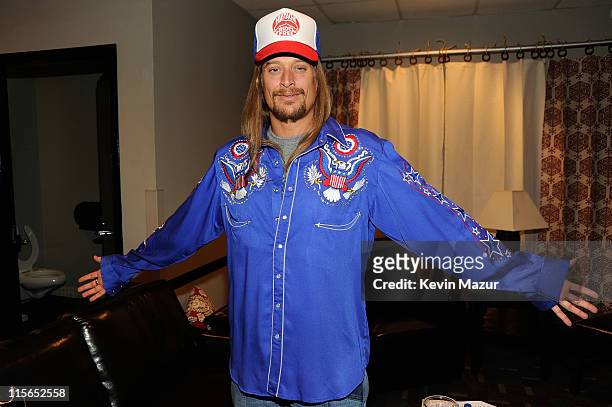 Kid Rock poses backstage at the 2011 CMT Music Awards at the Bridgestone Arena on June 8, 2011 in Nashville, Tennessee.