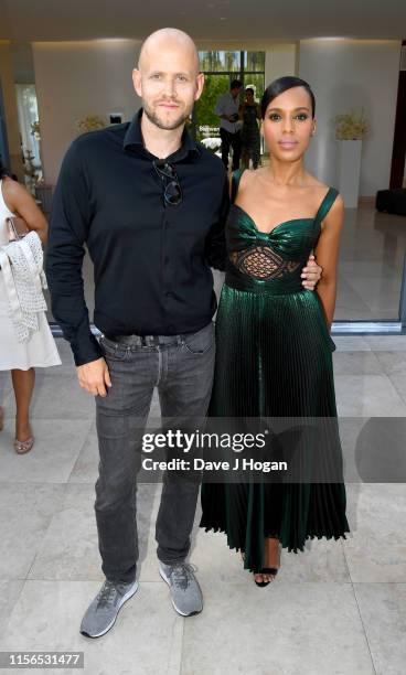 Daniel Ek and Kerry Washington attend an intimate evening of music and culture hosted by Spotify and Hulu during Cannes Lions 2019 at Villa Mirazur...
