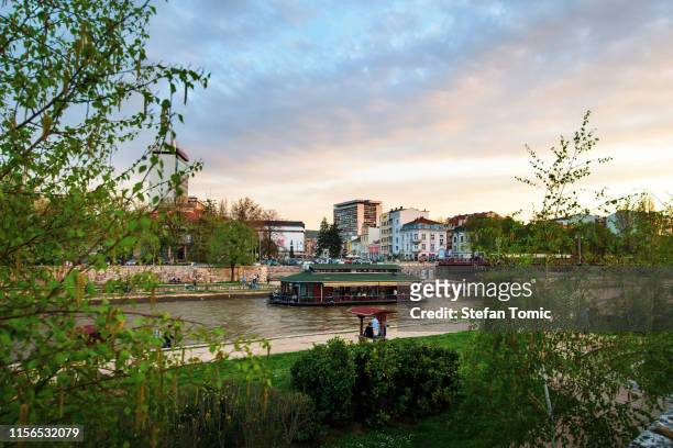 city of nis landmark view by the nisava river - nis serbia stock pictures, royalty-free photos & images