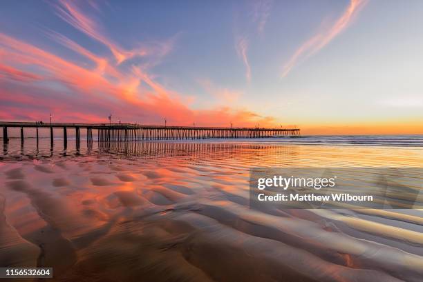 pismo beach sunset - pismo beach stock pictures, royalty-free photos & images