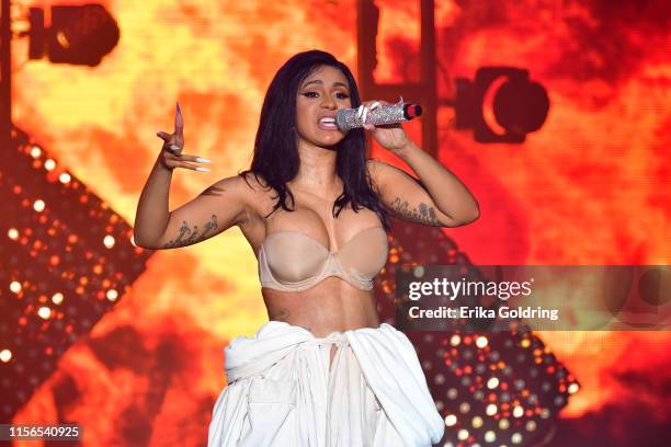 Cardi B performs during 2019 Bonnaroo Music & Arts Festival on June 16, 2019 in Manchester, Tennessee.