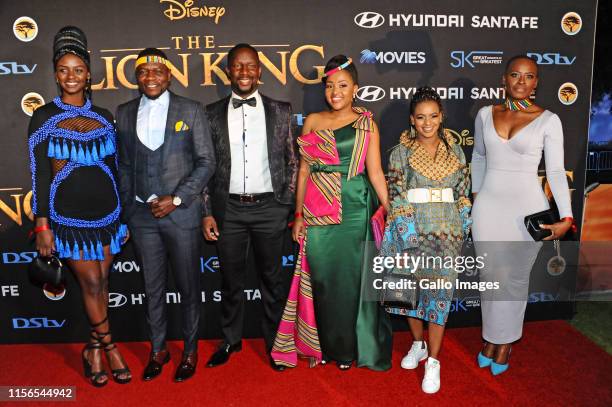 Zonke Mchunu, Macdonald Ndou, Nat Ramabulana, Liteboho Molise & Bukamina Fanele during the official South African Premiere of Disney's The Lion King...