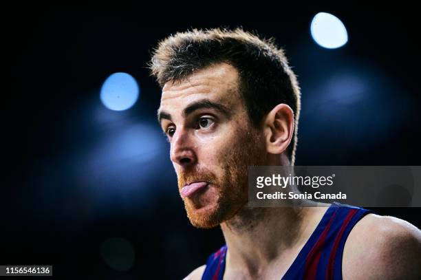 Victor Claver, #30 forward of FC Barcelona Lassa in action during the final of the Liga ACB match between Real Madrid and Barcelona at Wizink Center...