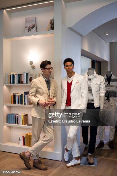 Models attend Brunello Cucinelli Presentation - Milan Men's Fashion Week Spring/Summer 2020 on June 15, 2019 in Milan, Italy.