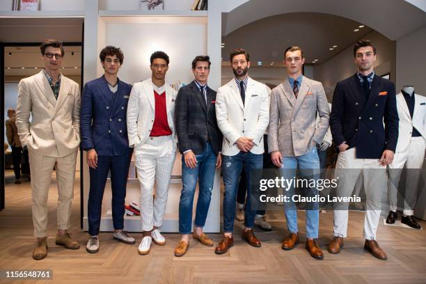 Models attend Brunello Cucinelli Presentation - Milan Men's Fashion Week Spring/Summer 2020 on June 15, 2019 in Milan, Italy.