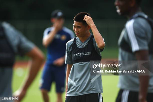 19th July 2019: Hong Wan of Wolverhampton Wanderers during a training session in Shanghai during their Pre Season Tour of China on July 19, 2019 in...